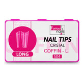 NAIL TIPS COFFIN CRISTAL – LONG, MEDIUM Y SHORT | FANTASY NAILS