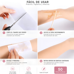 BANDAS DEPILATORIAS DE PAPEL (50 PZAS)
