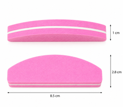 LIMA / PULIDOR DE UÑAS TIPO MEDIA LUNA ROSAS (20 PZS)