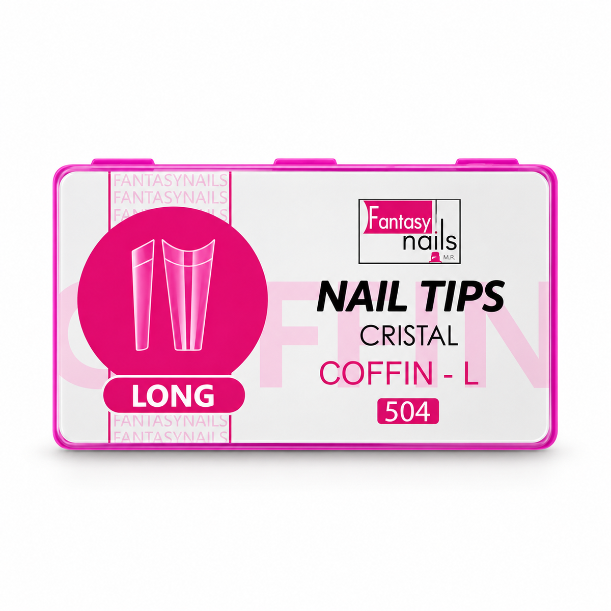 NAIL TIPS COFFIN CRISTAL – LONG, MEDIUM Y SHORT | FANTASY NAILS