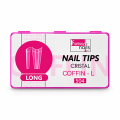 NAIL TIPS COFFIN CRISTAL – LONG, MEDIUM Y SHORT | FANTASY NAILS