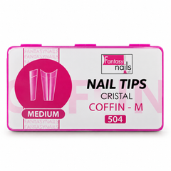 NAIL TIPS COFFIN CRISTAL – LONG, MEDIUM Y SHORT | FANTASY NAILS
