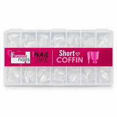 NAIL TIPS COFFIN CRISTAL – LONG, MEDIUM Y SHORT | FANTASY NAILS